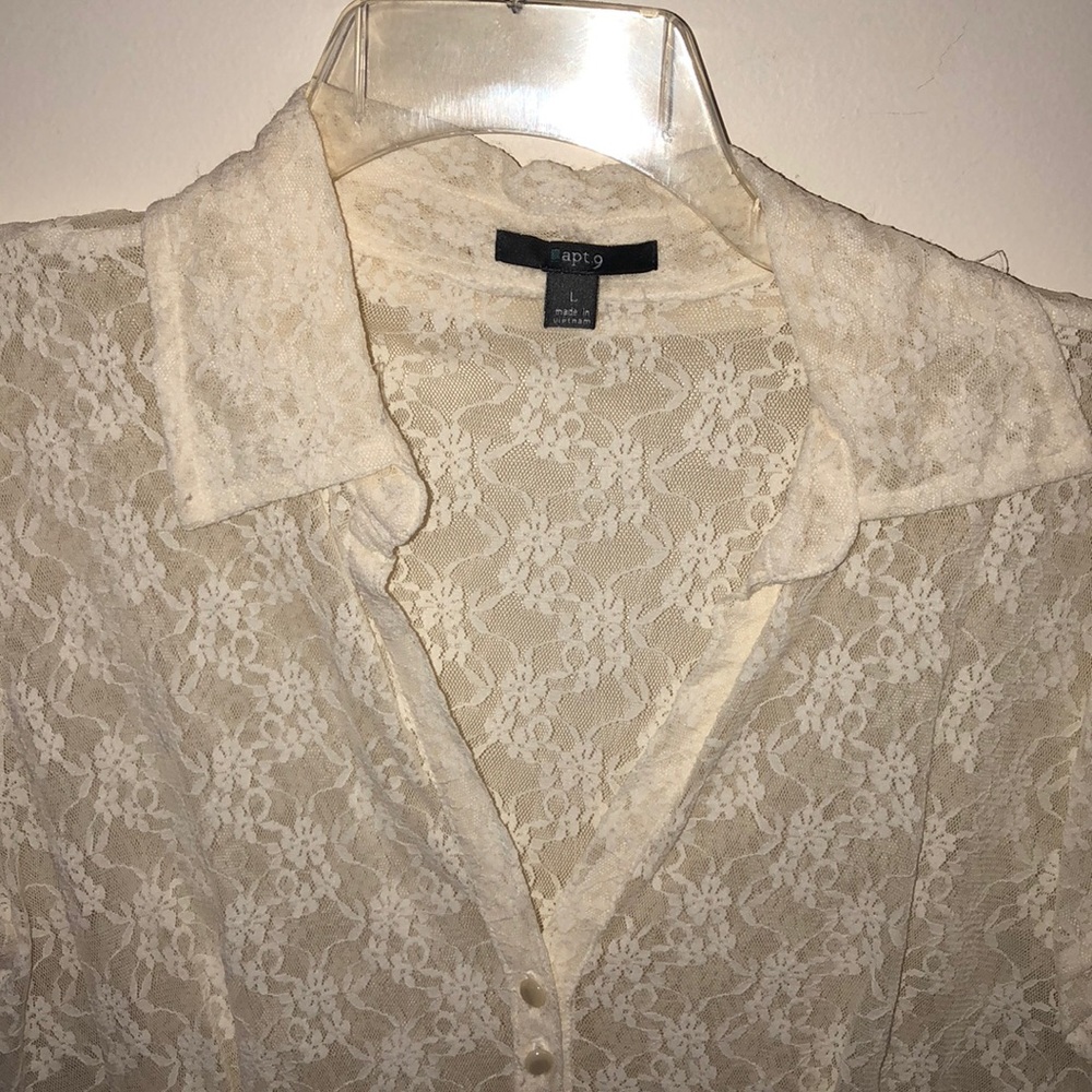 Apt 9 sheer lace see-through blouse. Like new.